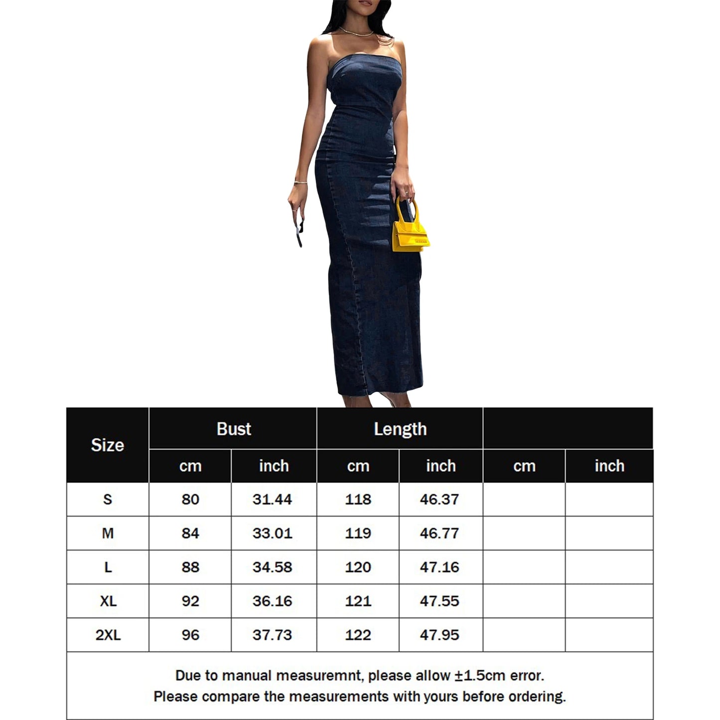 Ladies Slim Fit, Off Shoulder, Backless Zipper,Denim Dress