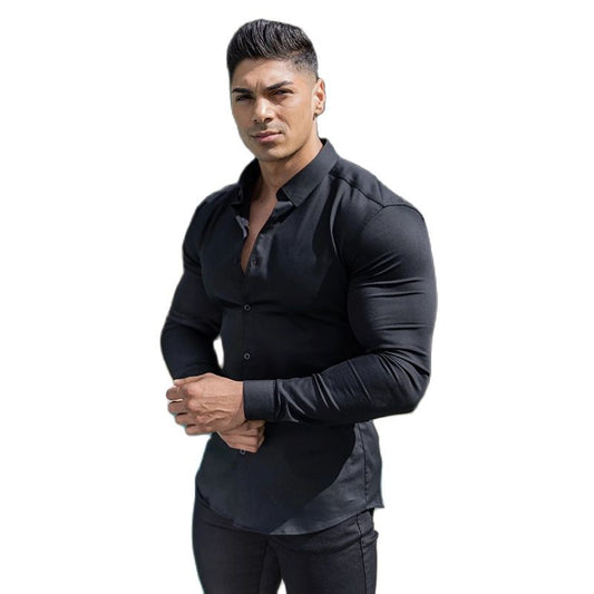 Men long sleeved casual shirt