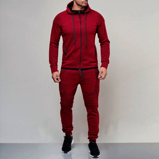 Men 2 Pieces Sports Running Sweatsuit.