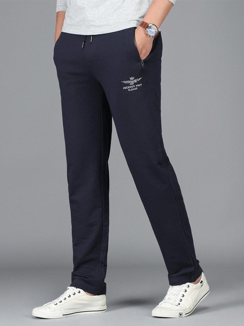 Men New Summer Lightweight Cotton Sweatpants, Zip Pockets, Casual Straight Trousers.