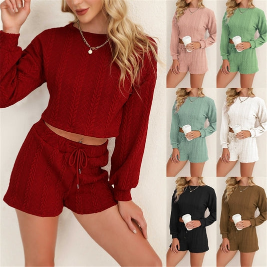 New Women Casual 2 Piece Sweater, Sports/Yoga, Home Wear Short Set.