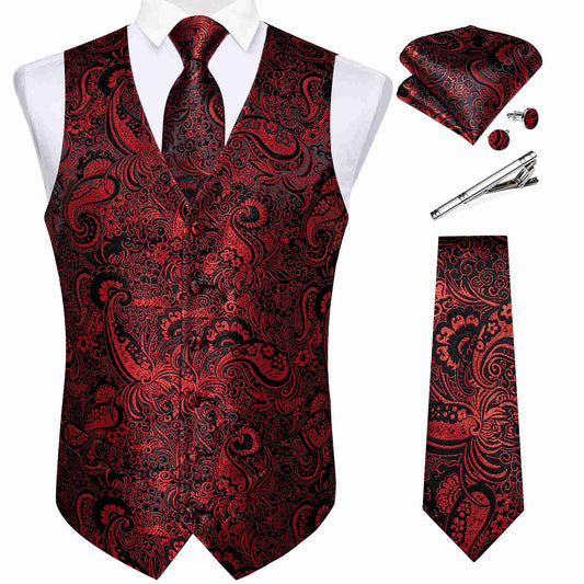 Men Formal Silk Vests & Tie Set.