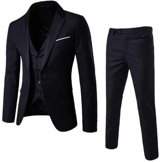 Men 3 Pieces Elegant, Slim Fit, Single Button, Party/Formal Business Dress Suit