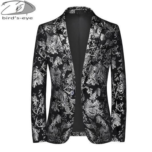 Mens Autumn/Winter Slim Fit Blazer, Classic Flower Print.